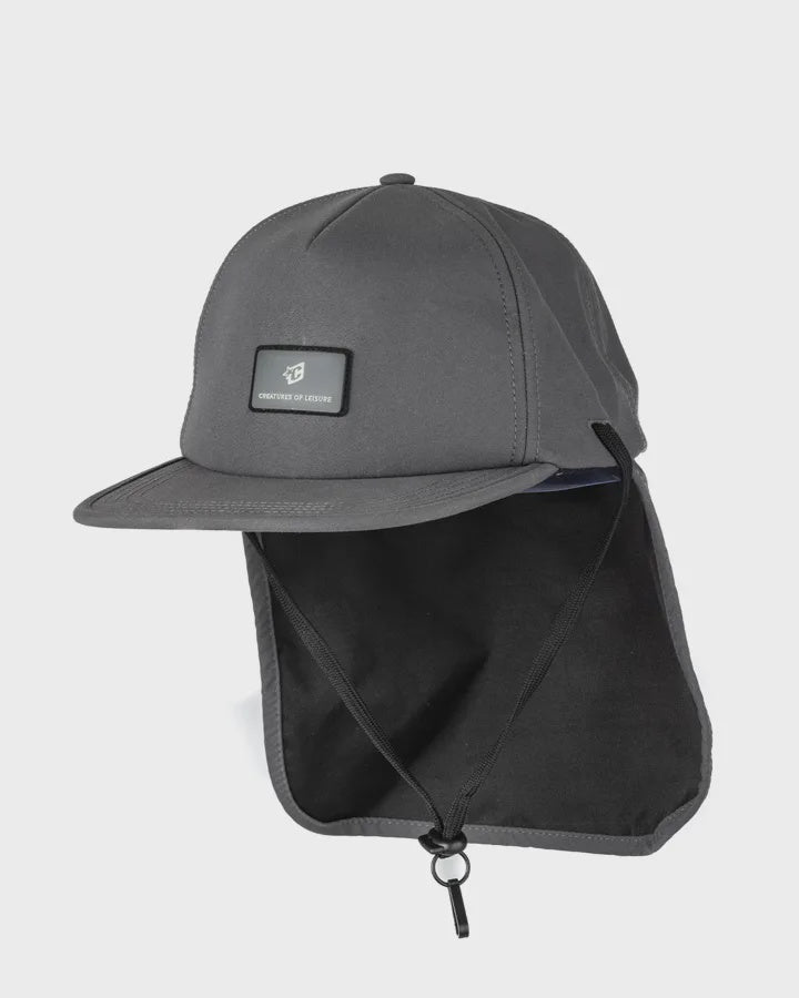 CREATURES RELIANCE SURF CAP - DETACHABLE FLAP  - CHARCOAL