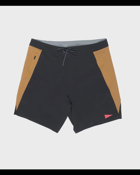 FLORENCE F1 BURGEE BOARDSHORT - BLACK/MUSTARD