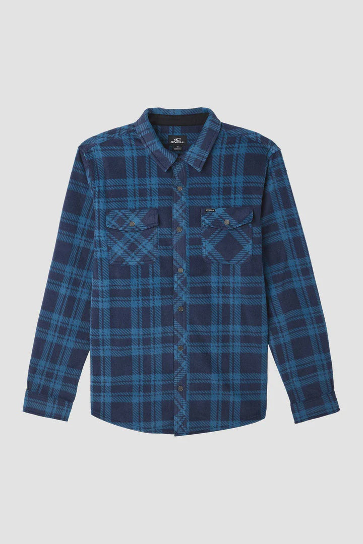 ONEILL GLACIER PLAID FLANNEL SHIRT - NAVY