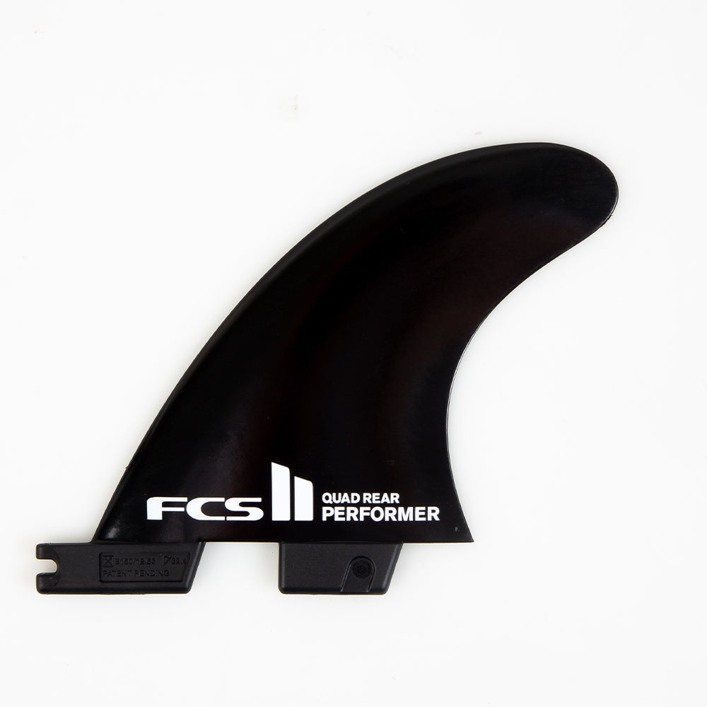 FCS II PERFORMER GLASS FLEX QUAD REAR FINS - BLACK POLYMER PLASTIC