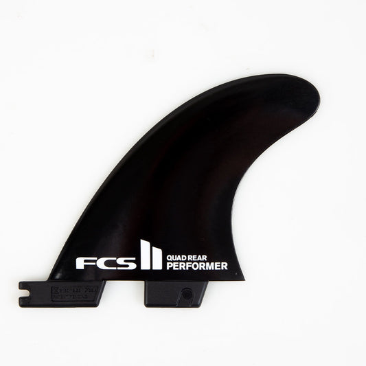 FCS II PERFORMER GLASS FLEX QUAD REAR FINS - BLACK POLYMER PLASTIC