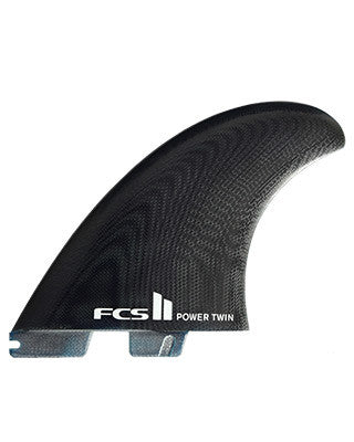 FCS II POWER TWIN FIN - BLACK GLASS (TWIN SET)