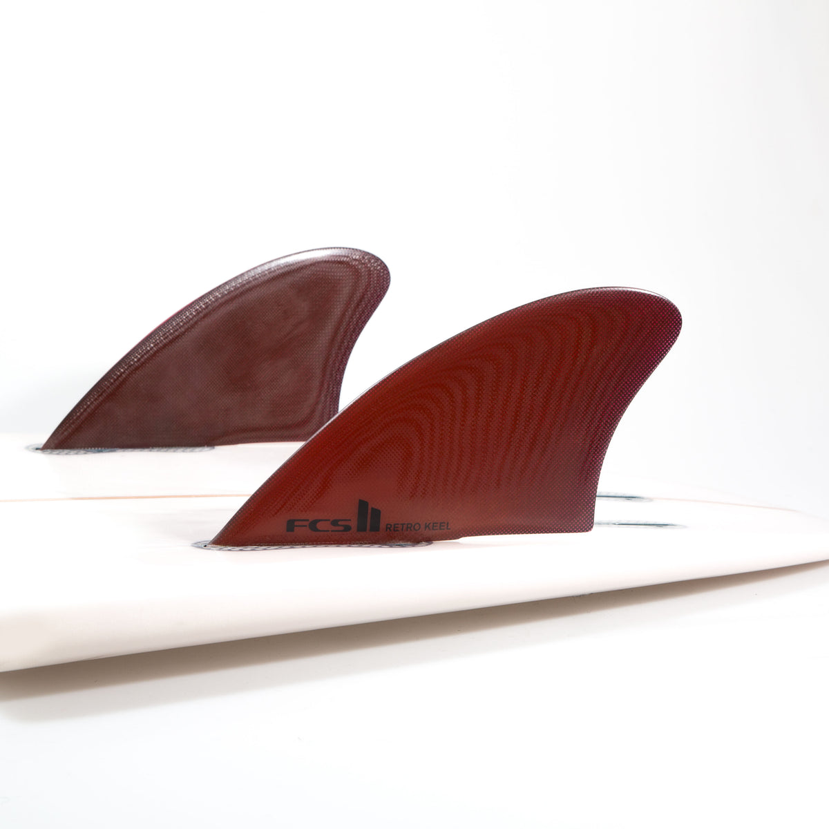 FCS II RETRO KEEL TWIN FIN SET - CLEAR