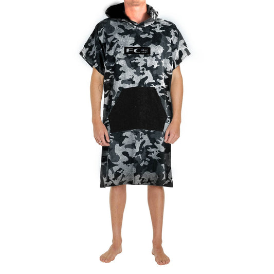 FCS PONCHO HOODED TOWEL MENS - GREY CAMO BLACK