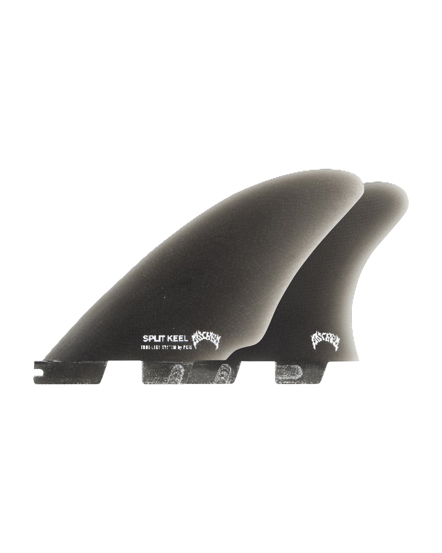 FCS II MATT BIOLOS SPLIT KEEL QUAD FINS - SMOKE