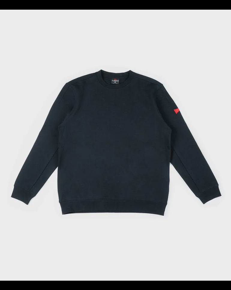 FLORENCE SPACE FLEECE CREW - BLACK