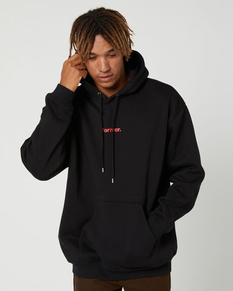 FORMER REACTION MENS HOODED TOP - BLACK