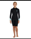 ONEILL GIRLS BAHIA BZ LS SPRING SUIT 2MM BLACK - AQUA WETSUIT: 94430-8G36