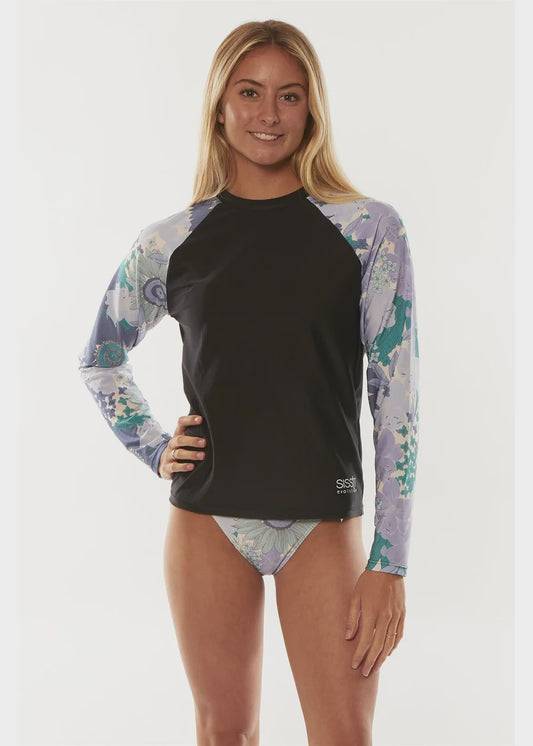 SISSTREVOLUTION SUNNY GOLD DUST LS RASH GUARD - SEA SALT