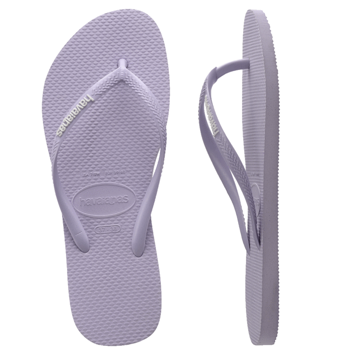 HAVAIANAS WOMENS SLIM RUBBER LOGO - LILAC CALM