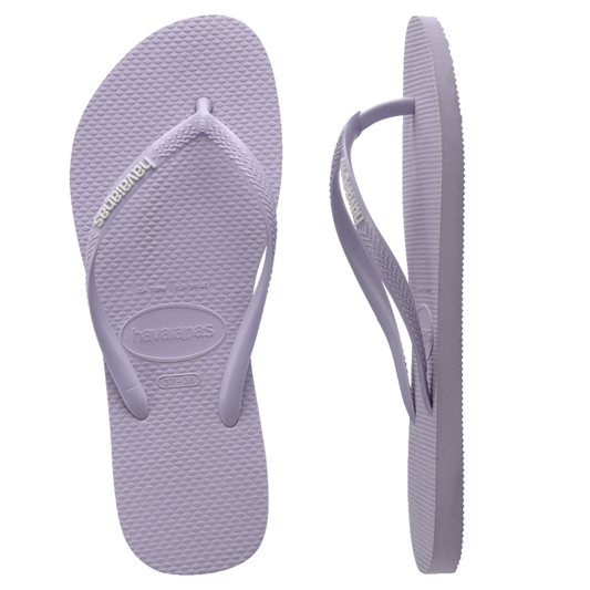 HAVAIANAS WOMENS SLIM RUBBER LOGO - LILAC CALM