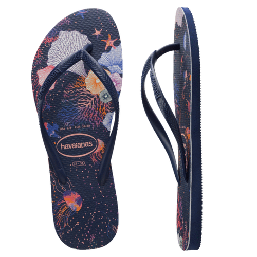 HAVAIANAS KIDS SLIM PRINT MERMAID - NAVY BLUE