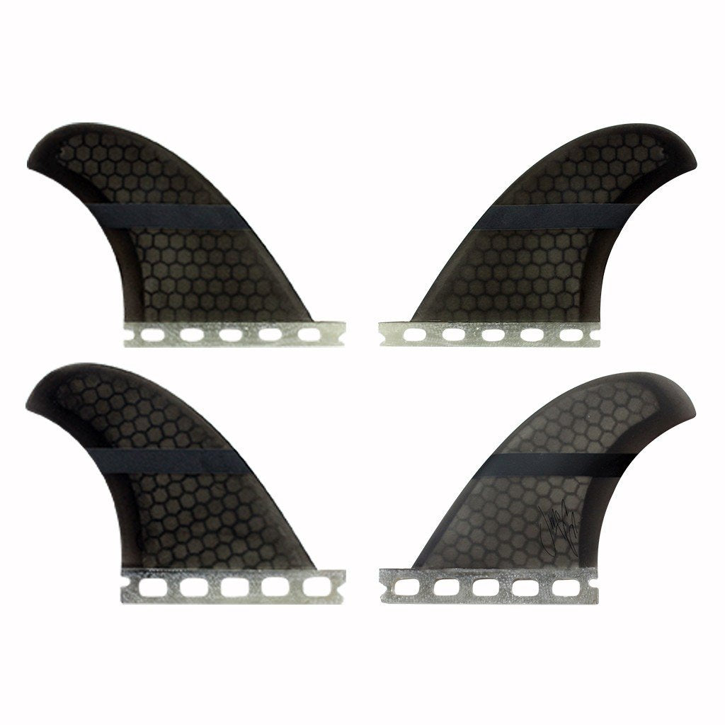 JEFF MCCALLUM QUAD FIN SET - HONEYCOMB - SMOKE