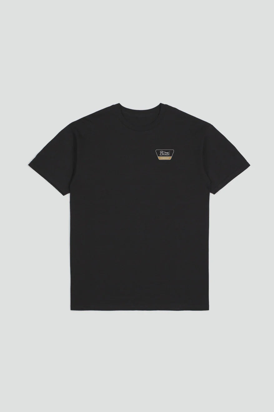 BRIXTON LINWOOD S/S MENS TEE - BLACK/ WHITE-GOLD