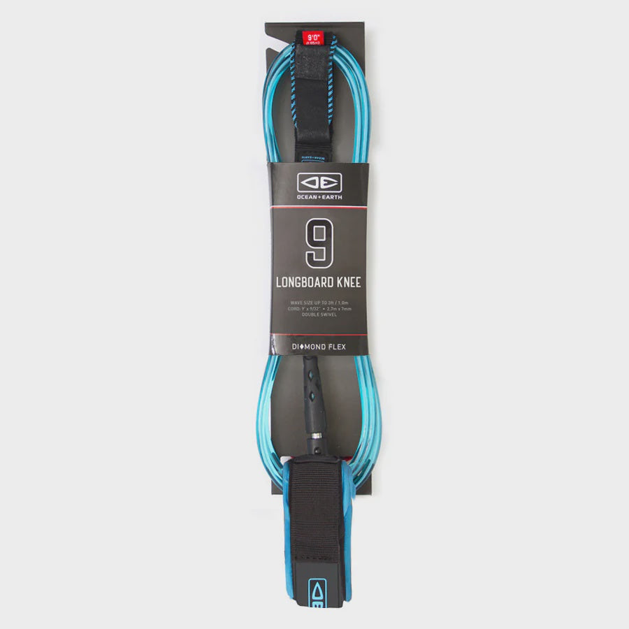 OCEAN & EARTH 9FT DIAMOND FLEX LONGBOARD LEASH - KNEE