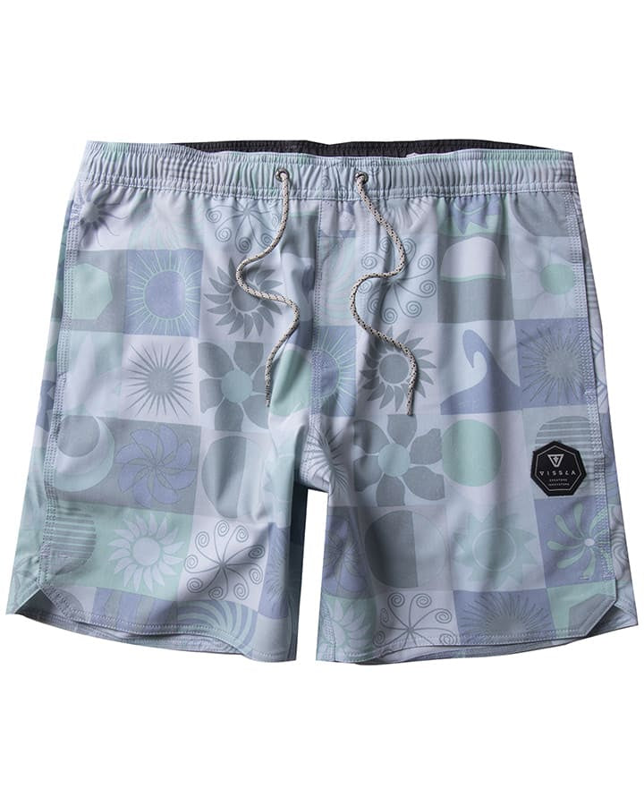 VISSLA SUN DIALED 17.5" ECOLASTIC MENS BOARDSHORT -AQUA : M133YSDE