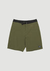 AFENDS SURF RELATED HEMP FIXED WAIST BOARDSHORT - MILITARY