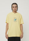 AFENDS WORLD PROBLEMS RECYCLED RETRO TEE - BUTTER