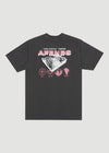 AFENDS VOLCANIC TIMES GRAPHIC RETRO TEE - STONE BLACK