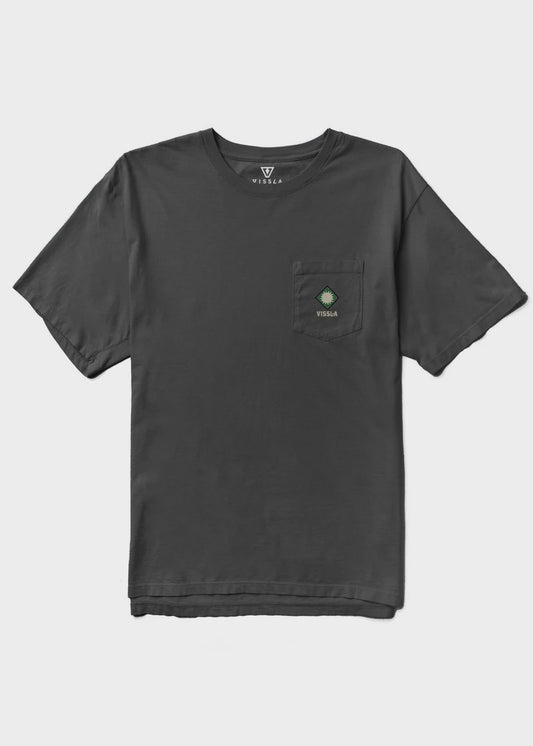 VISSLA PSYCHO SURF ORGANIC POCKET TEE - BLACK