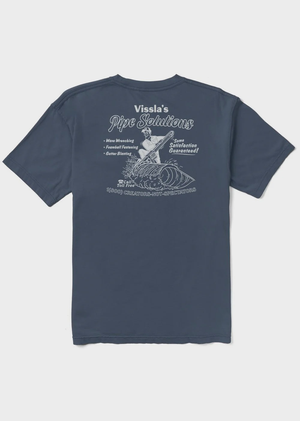 VISSLA PIPE SOLUTIONS SS ORGANIC TEE - NAVY