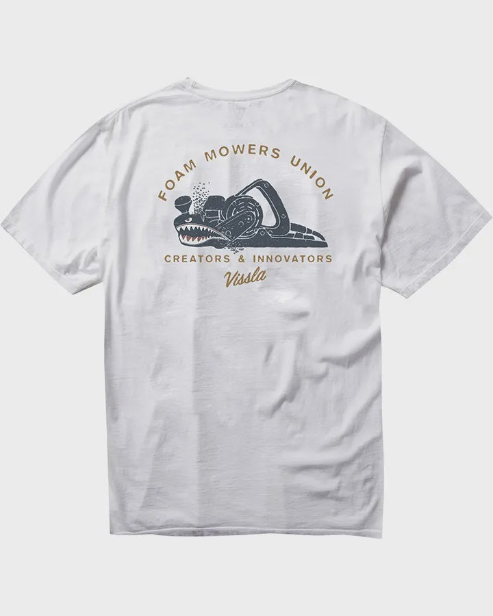 VISSLA FOAM MOWERS SS VINTAGE COTTON TEE - WHITE