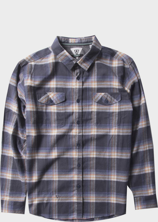 VISSLA CENTRAL COAST LS FLANNEL SHIRT - GRAPHITE