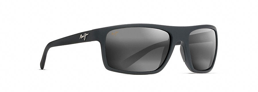 MAUI JIM GREY BYRON BAY SUNGLASSES - BLACK MATTE RUBBER