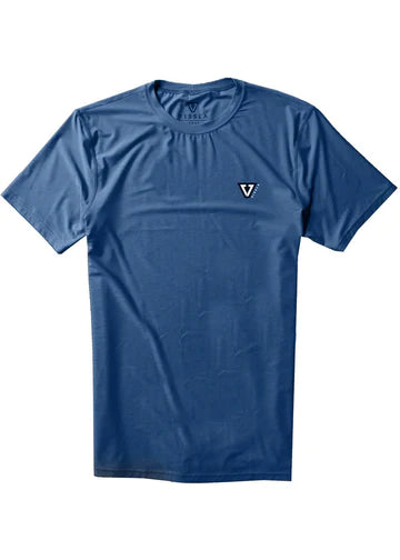 VISSLA TWISTED ECO S/S SURF TEE / RASHIE - NAVAL HEATHER