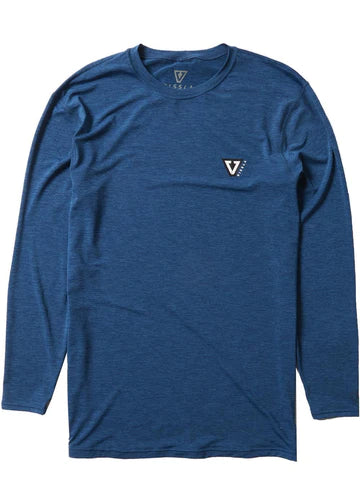 VISSLA TWISTED ECO L/S SURF TEE RASHIE - NAVY HEATHER