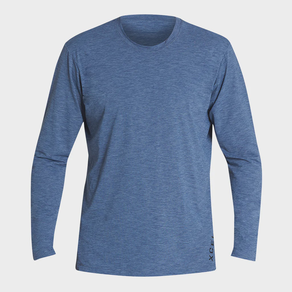 XCEL MEN'S HEATHERED VENTX SOLID LONG SLEEVE L/S UV SHIRT