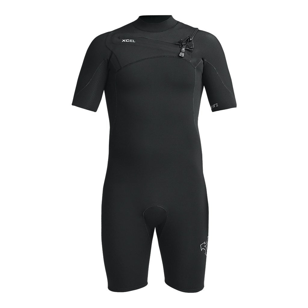 COMP MENS 2MM SS SPRINGSUIT - CHEST ZIP : MN20Z2C1-BLK