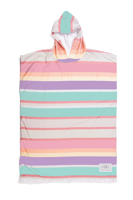 OCEAN & EARTH TODDLER SUNKISSED HOODED PONCHO - MULTI STRIPE