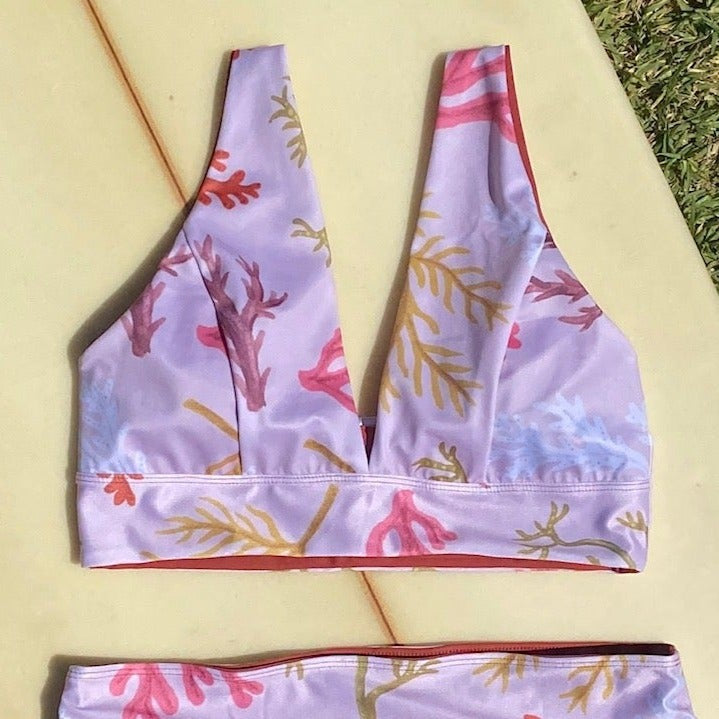 OCEAN REMEDY REVERSIBLE BOTANICA BIKINI TOP - SMITH BEACH KELP/RUST