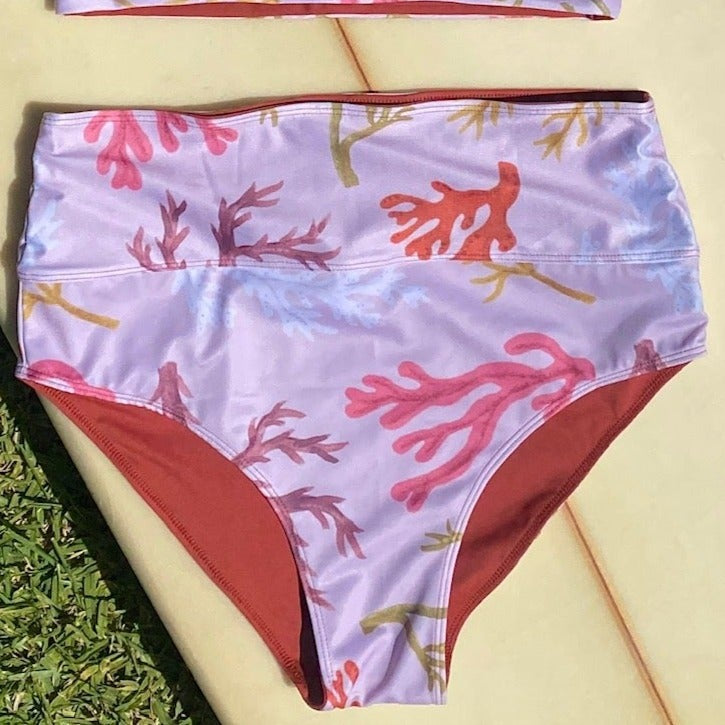 OCEAN REMEDY REVERSIBLE BOTANICA HIGH WAIST BIKINI PANT - SMITH BEACH KELP/RUST