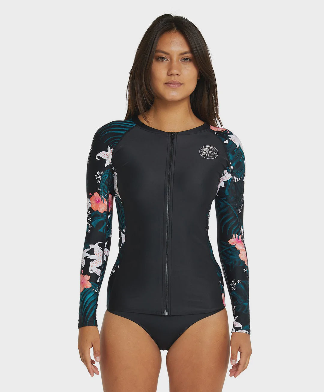 BAHIA FZ LS RASH VEST - BLACK