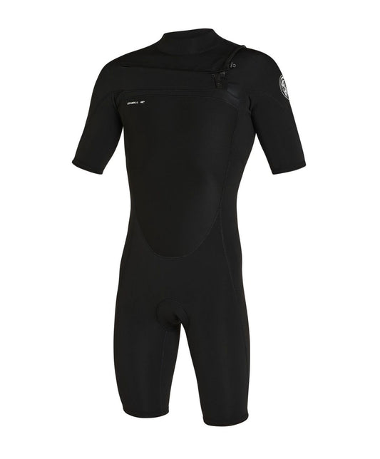 ONEILL DEFENDER CHEST ZIP SHORT SLEEVE SPRINGSUIT 2MM - BLACK