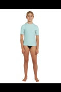 ONEILL GIRLS CLASSIC UV SS RASH VEST - SEAFOAM/GREY