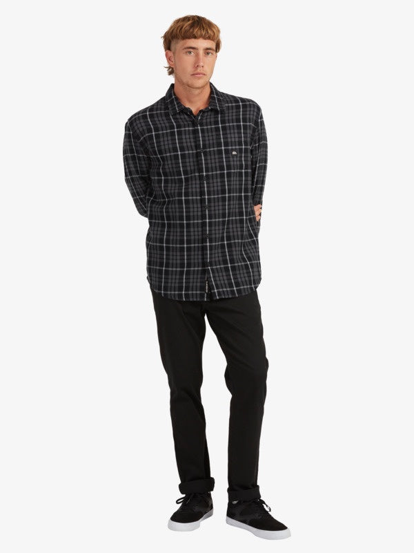 QUIKSILVER SW CHECK WAVES LS SHIRT - IRON GATE