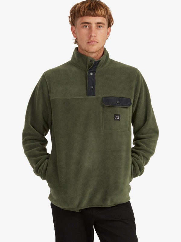 QUIKSILVER TEMPT POP OVER POLAR FLEECE JUMPER - THYME