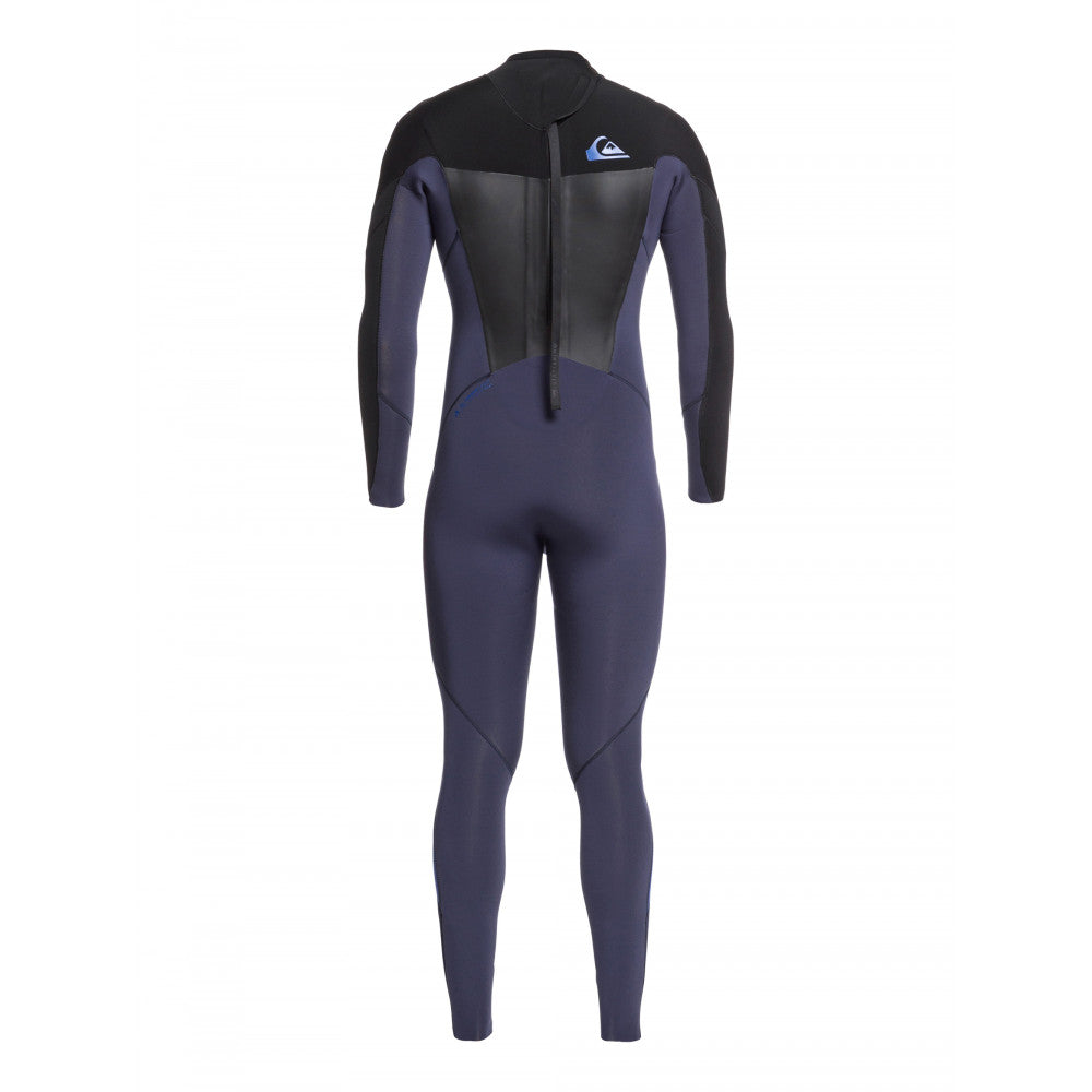 QUIKSILVER MENS SYNCO 3/2 BACK ZIP GBS WETSUIT STEAMER - BLACK NAVY/IND INK/SAP