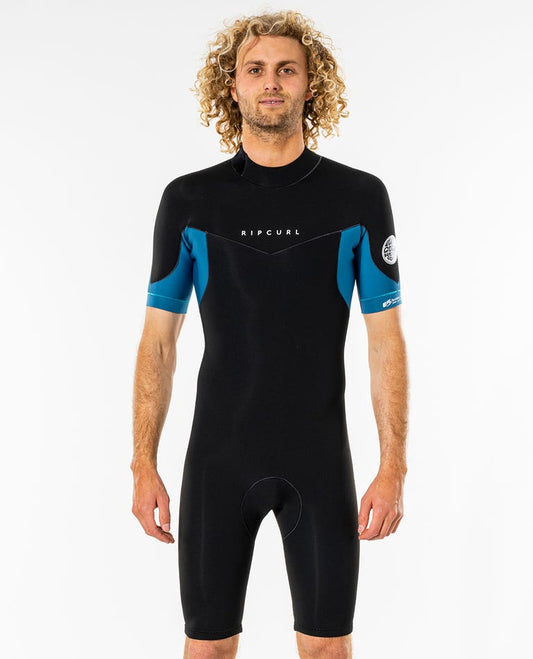 DAWN PATROL 2/2 BACK ZIP SPRINGSUIT - BLUE/BLACK