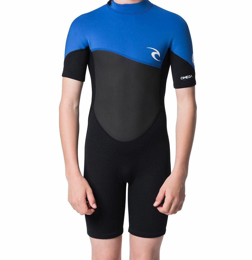 RIPCURL JUNIOR OMEGA 1.5MM SHORT SLEEVE SPRING SUIT - BLUE