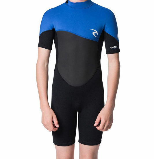 RIPCURL JUNIOR OMEGA 1.5MM SHORT SLEEVE SPRING SUIT - BLUE