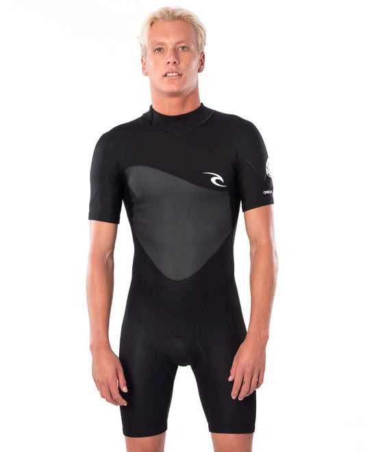 OMEGA 1.5 SHORT SLEEVE BACK ZIP SPRING SUIT - BLACK