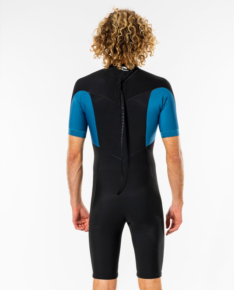 DAWN PATROL 2/2 BACK ZIP SPRINGSUIT - BLUE/BLACK