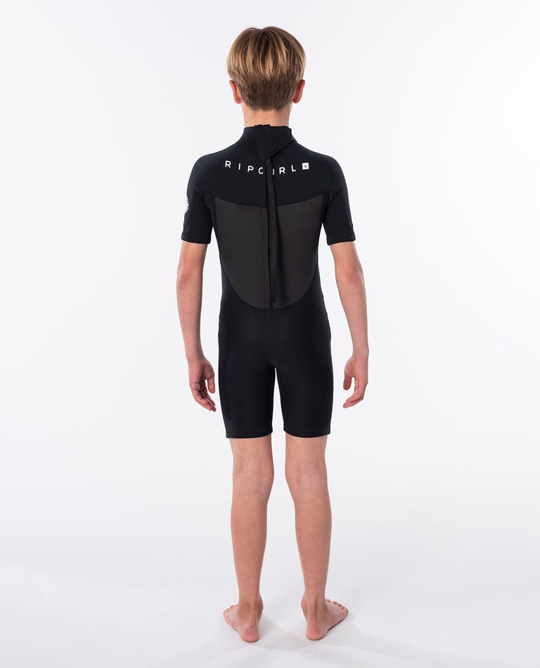 RIPCURL JUNIOR OMEGA 1.5MM SHORT SLEEVE SPRING SUIT - BLACK