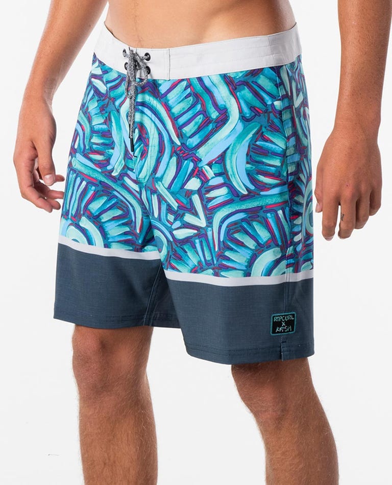 RIPCURL MIRAGE WILKO KFISH BOARDSHORT 18" - BLACK / BLUE