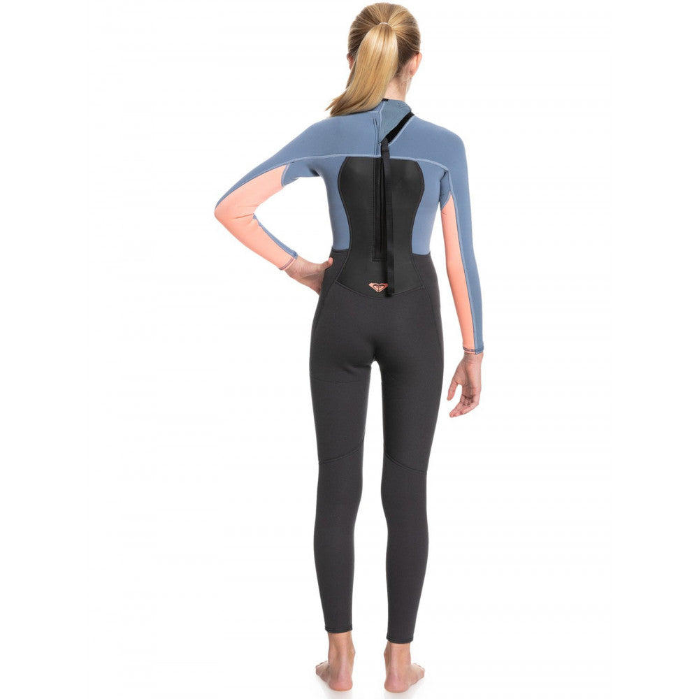 ROXY GIRLS 3/2 PROLOGUE BZ FLATLOCK WETSUIT - CLOUD BLK/POWDERDGRE