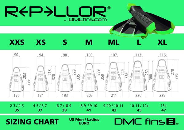 DMC REPELLOR FINS - DAVE FORD BLACK - SWIM FINS